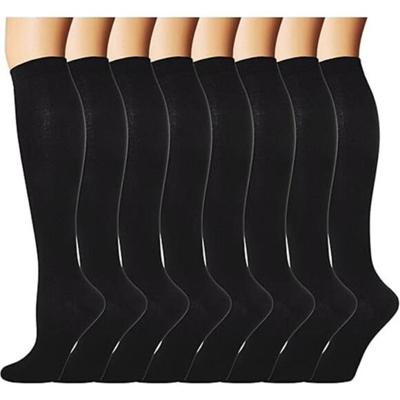 Double Couple 8 Pairs Compression Socks Men Women Knee High Compression Stocking - Picture 7 of 7